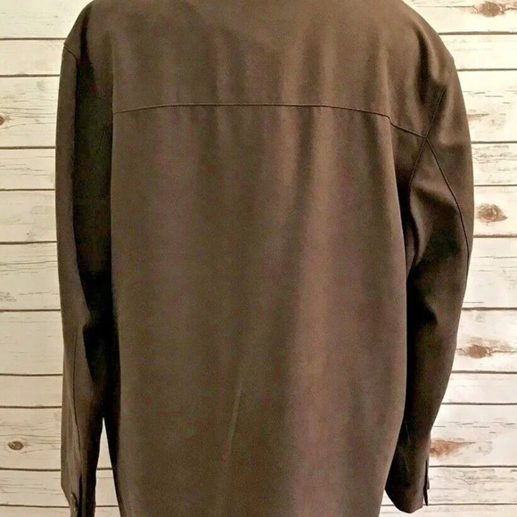 PRONTO UOMO Men Long Sleeve Button Down Fully Lined Collar Brown Shirt Sz Medium - Picture 6 of 13